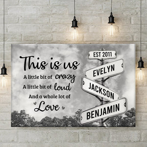 C'est nous, plein d'amour - Toile horizontale personnalisée pour la famille - Cadeau pour les membres de la famille