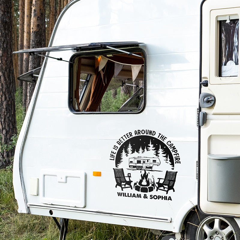 Mari et femme, partenaires de camping pour la vie - Autocollant de camping personnalisé pour camping-car - Cadeau pour mari et femme, amoureux du camping