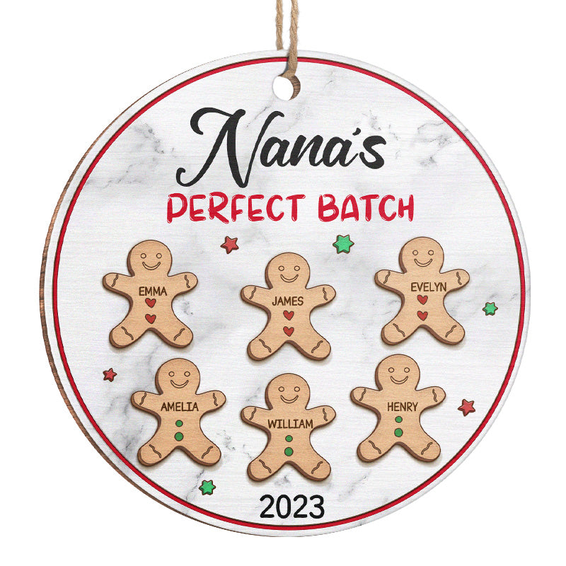 Le lot parfait - Ornement personnalisé pour la famille - Forme ronde en bois - Cadeau de Noël pour les membres de la famille