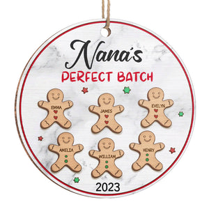 Le lot parfait - Ornement personnalisé pour la famille - Forme ronde en bois - Cadeau de Noël pour les membres de la famille