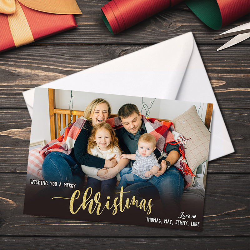 Carte de vœux personnalisée pour Noël - Cartes postales et cartes de vœux personnalisées pour la famille - Cadeau de Noël pour les membres de la famille