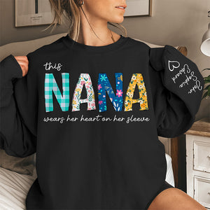 Grand-mère la plus aimée - Sweat-shirt unisexe personnalisé avec motif sur la manche - Cadeau d'anniversaire pour maman et grand-mère