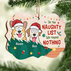 Nous sommes sur la liste des vilains - Ornement personnalisé pour chien - Bois en forme de Benelux - Cadeau de Noël pour les propriétaires d'animaux et les amoureux des animaux