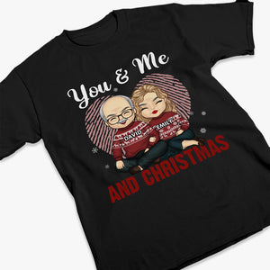 Toi et moi et Noël - T-shirt unisexe personnalisé pour couple, sweat à capuche, sweat-shirt - Cadeau de Noël pour mari et femme, anniversaire
