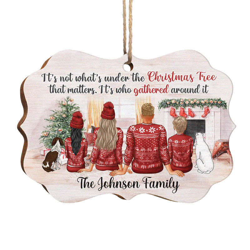 Qui s'est rassemblé autour du sapin de Noël ? Décoration familiale personnalisée en bois en forme de Benelux ? Cadeau de Noël pour les membres de la famille, les propriétaires d'animaux et les amoureux des animaux.