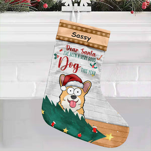 Cher Père Noël, j'ai été un très bon chien cette année - Chaussette de Noël personnalisée pour chien - Cadeau de Noël pour les propriétaires d'animaux et les amoureux des animaux