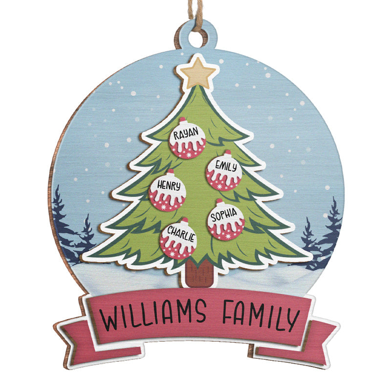 Le meilleur cadeau autour du sapin de Noël : la famille ! - Décoration familiale personnalisée - Forme en bois personnalisée - Cadeau de Noël pour les membres de la famille