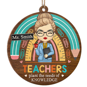 Enseigner est une œuvre de cœur - Décoration personnalisée pour enseignant - Bois en forme personnalisée - Cadeau de Noël pour enseignant