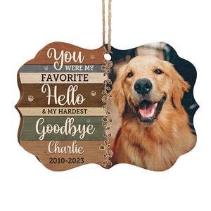 Photo personnalisée « Tu étais mon préféré » - Ornement commémoratif personnalisé - Bois en forme de Benelux - Cadeau de Noël, cadeau de condoléances pour les propriétaires d'animaux et les amoureux des animaux