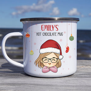 En attendant la neige et les lueurs des fêtes – Tasse à chocolat chaud personnalisée pour enfants, cadeau de Noël pour enfants et membres de la famille
