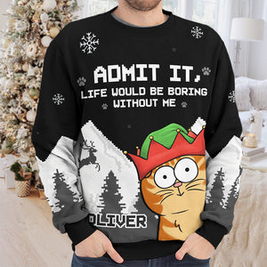 Oh, friandises de Noël ! Sweat-shirt moche personnalisé pour chien et chat ! Pull unisexe en laine ! Cadeau de Noël pour les propriétaires et les amoureux des animaux.