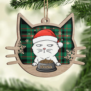 Décoration de Noël Meowy - Chat personnalisé - Décoration en bois en forme de chat - Cadeau de Noël pour les propriétaires et les amoureux des animaux