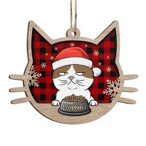 Décoration de Noël Meowy - Chat personnalisé - Décoration en bois en forme de chat - Cadeau de Noël pour les propriétaires et les amoureux des animaux
