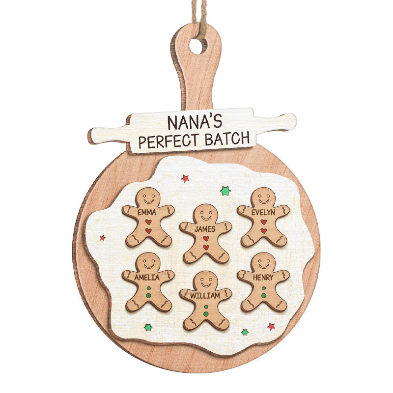 L'équipe de biscuits parfaite - Décoration familiale personnalisée - Forme en bois personnalisée - Cadeau de Noël pour les membres de la famille
