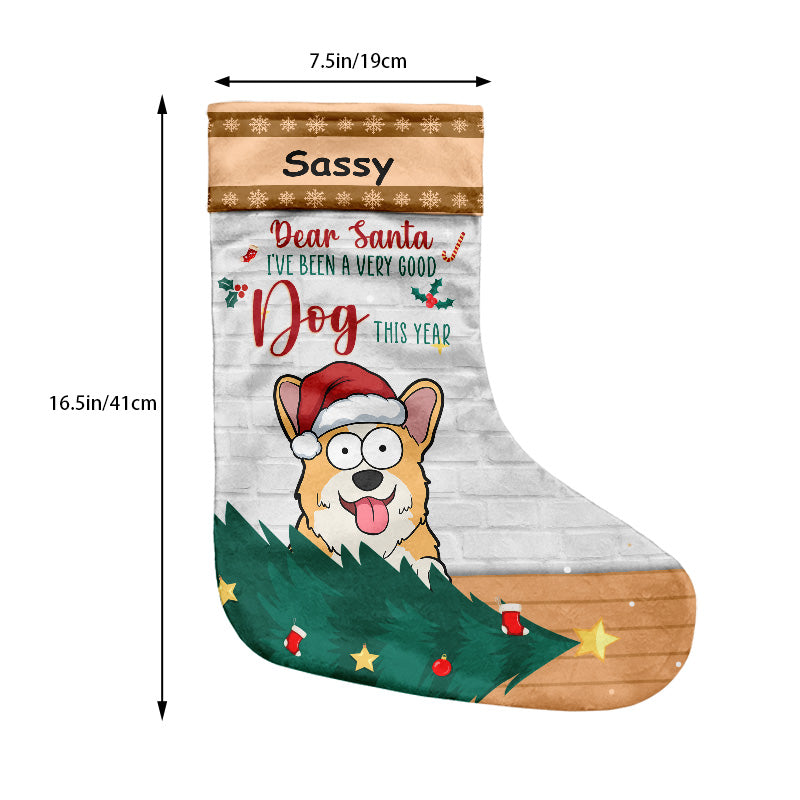 Cher Père Noël, j'ai été un très bon chien cette année - Chaussette de Noël personnalisée pour chien - Cadeau de Noël pour les propriétaires d'animaux et les amoureux des animaux