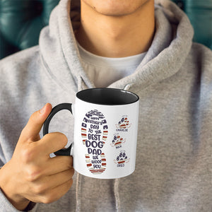Bonne fête des pères au meilleur papa de chien, je t'aime ! Mug personnalisé avec accents pour chien ! Fête des pères, fête de l'indépendance, cadeau pour les propriétaires d'animaux et les amoureux des animaux.