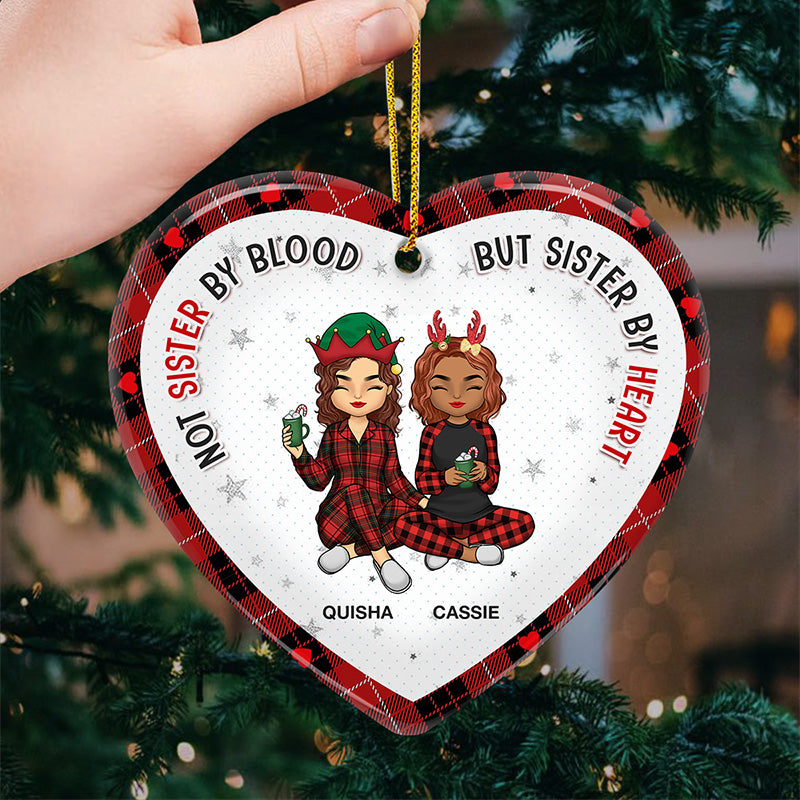 No Greater Gift Than Friendship - Bestie Personalized Custom Ornament - Ceramic Heart Shaped - Christmas Gift For Best Friends, BFF, Sisters