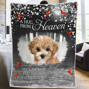 Couverture personnalisée avec photo « Notre amour et nos câlins » - Cadeau de condoléances pour les propriétaires et les amoureux des animaux