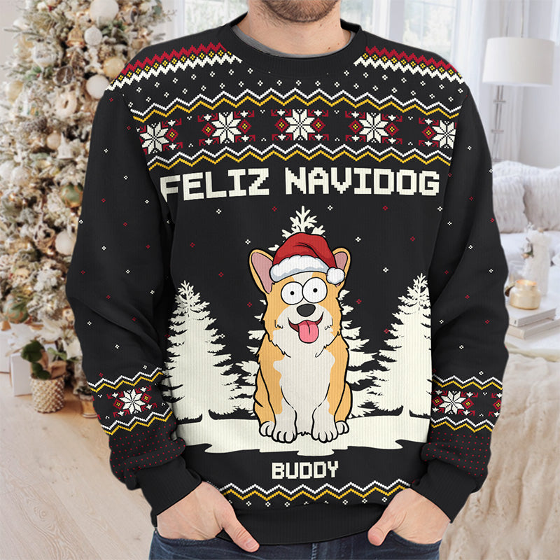 Joyeux anniversaire - Sweat-shirt personnalisé pour chien - Pull unisexe en laine - Cadeau de Noël pour les propriétaires et les amoureux des animaux