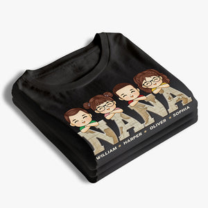 Une grand-mère chanceuse - T-shirt unisexe personnalisé, sweat à capuche, sweat-shirt - Cadeau d'anniversaire pour maman, grand-mère