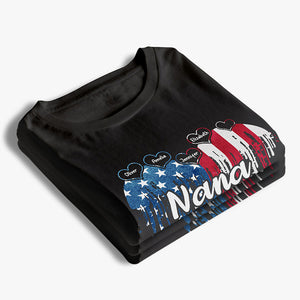 Nana & Her Kids - Family Personalized Custom Unisex Patriotic T-shirt, Hoodie, Sweatshirt - Independence Day, 4th Of July, Birthday Gift For Grandma