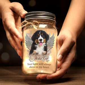 Photo personnalisée « Si l'amour avait pu vous sauver » - Lampe commémorative personnalisée en pot Mason - Cadeau de condoléances pour les propriétaires et les amoureux des animaux
