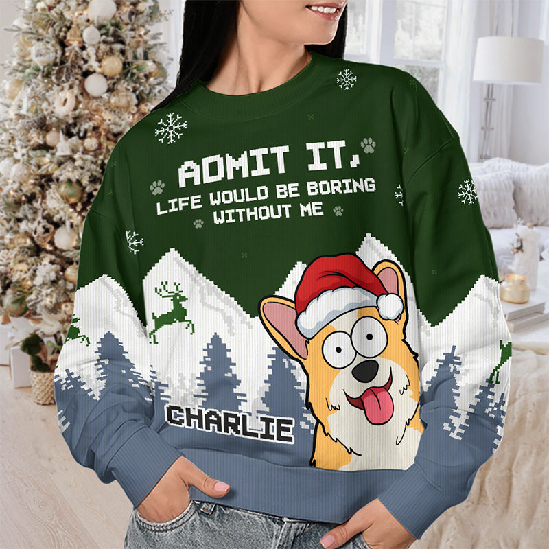 Oh, friandises de Noël ! Sweat-shirt moche personnalisé pour chien et chat ! Pull unisexe en laine ! Cadeau de Noël pour les propriétaires et les amoureux des animaux.