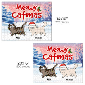 Les chats illuminent les fêtes de fin d'année ! Puzzle personnalisé pour chat ! Cadeau de Noël pour les propriétaires et les amoureux des animaux.