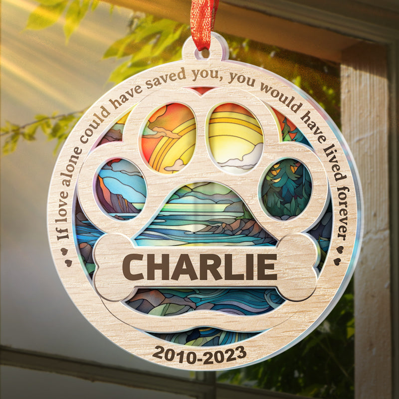 Plus à mes côtés, pour toujours dans mon cœur - Ornement attrape-soleil personnalisé commémoratif - Forme ronde en acrylique - Cadeau de condoléances pour les propriétaires d'animaux et les amoureux des animaux