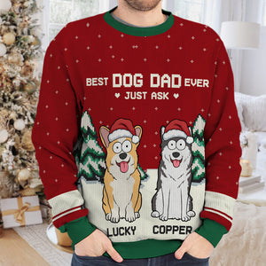 Meilleure maman de chien au monde - Sweat-shirt personnalisé pour chien - Pull en laine unisexe - Cadeau de Noël pour propriétaires et amoureux des animaux