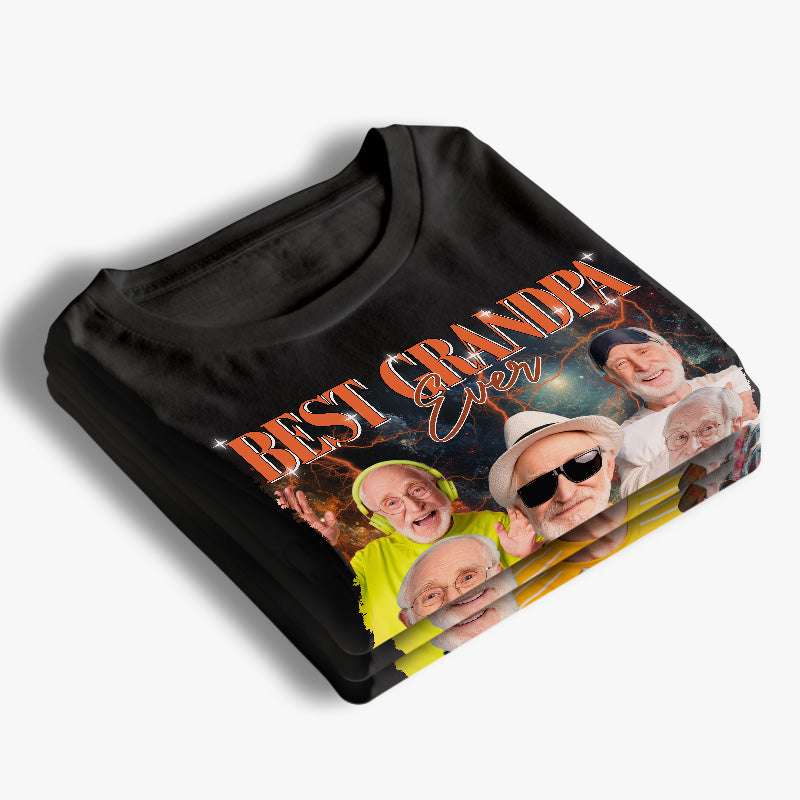 T-shirt, sweat à capuche et sweat-shirt unisexe personnalisé avec photo « Meilleur grand-père de tous les temps » - Cadeau pour grand-père