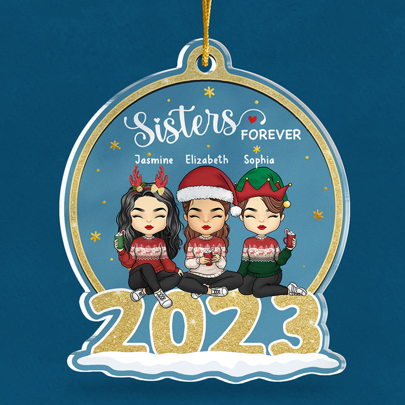 Nous sommes une famille - Décoration personnalisée pour la famille - Boule à neige en acrylique - Cadeau de Noël pour frères et sœurs, cousins, amis