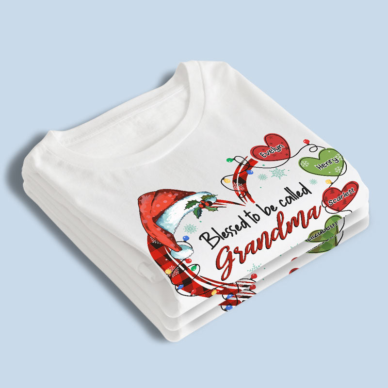 Heureux d'être appelé grand-mère - T-shirt, sweat à capuche, sweat-shirt unisexe personnalisé pour la famille - Cadeau de Noël pour grand-mère