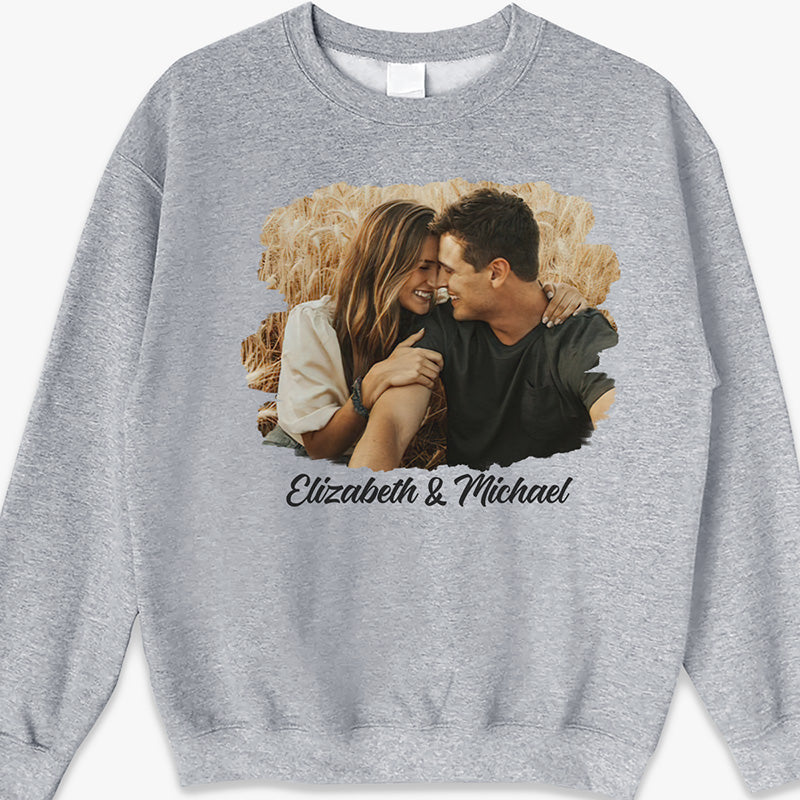 Photo personnalisée « Le début de l'éternité » - T-shirt, sweat à capuche et sweat-shirt unisexe personnalisé pour couple - Cadeau pour mari et femme, anniversaire