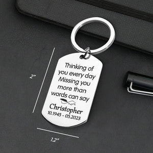 Custom Photo Missing You More Than Words Can Say - Memorial Personalized Custom Keychain - Sympathy Gift For Family Members
