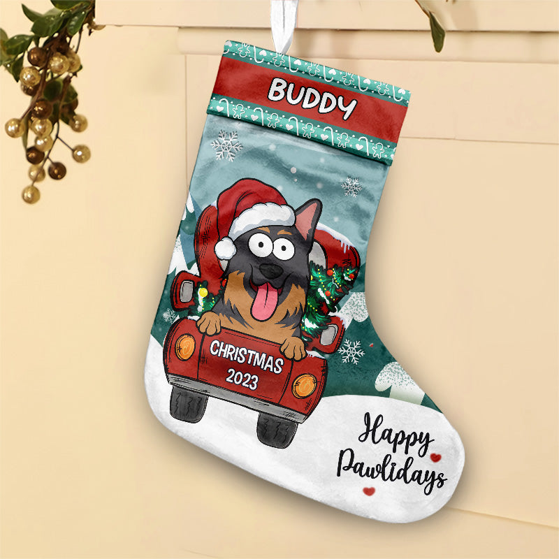 Joyeux Pawlidays - Chaussette de Noël personnalisée pour chat et chien - Cadeau de Noël pour propriétaires et amoureux des animaux