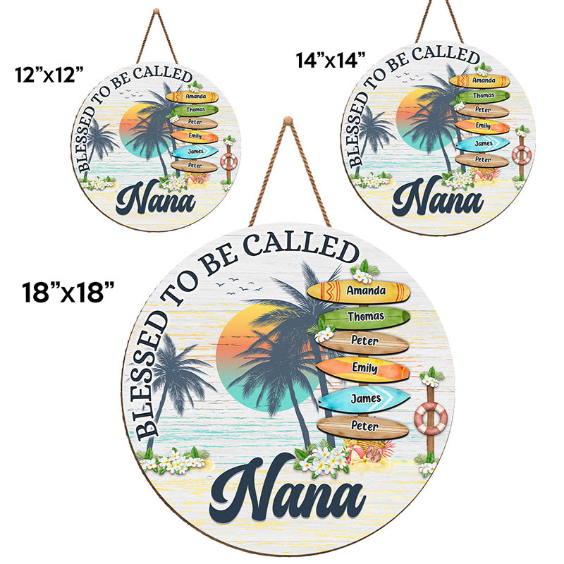 Bénie d'être appelée grand-mère - Panneau en bois personnalisé pour la décoration intérieure - Vacances d'été, cadeau de pendaison de crémaillère pour grand-mère