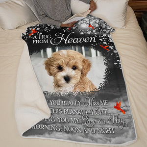 Couverture personnalisée avec photo « Notre amour et nos câlins » - Cadeau de condoléances pour les propriétaires et les amoureux des animaux