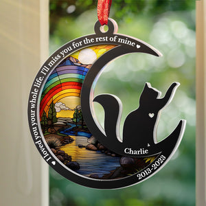 Je t'ai aimé toute ta vie - Ornement attrape-soleil personnalisé commémoratif - Forme unique en acrylique - Cadeau de Noël, cadeau de condoléances pour les propriétaires d'animaux de compagnie et les amoureux des animaux