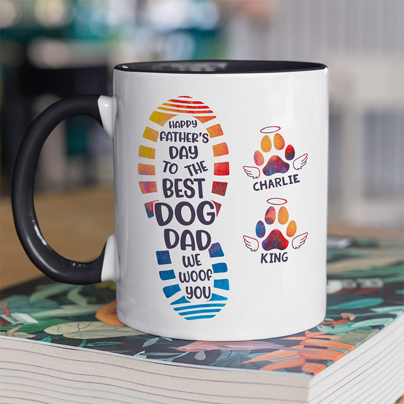 Bonne fête des pères au meilleur papa de chien, je t'aime ! Mug personnalisé avec accents pour chien ! Fête des pères, fête de l'indépendance, cadeau pour les propriétaires d'animaux et les amoureux des animaux.