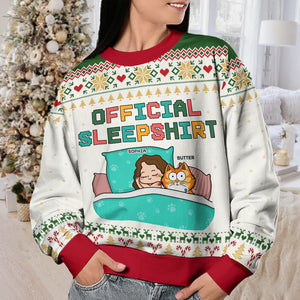 Chemise de nuit officielle - Sweat-shirt personnalisé pour chat - Pull unisexe en laine - Cadeau de Noël pour les propriétaires et les amoureux des animaux