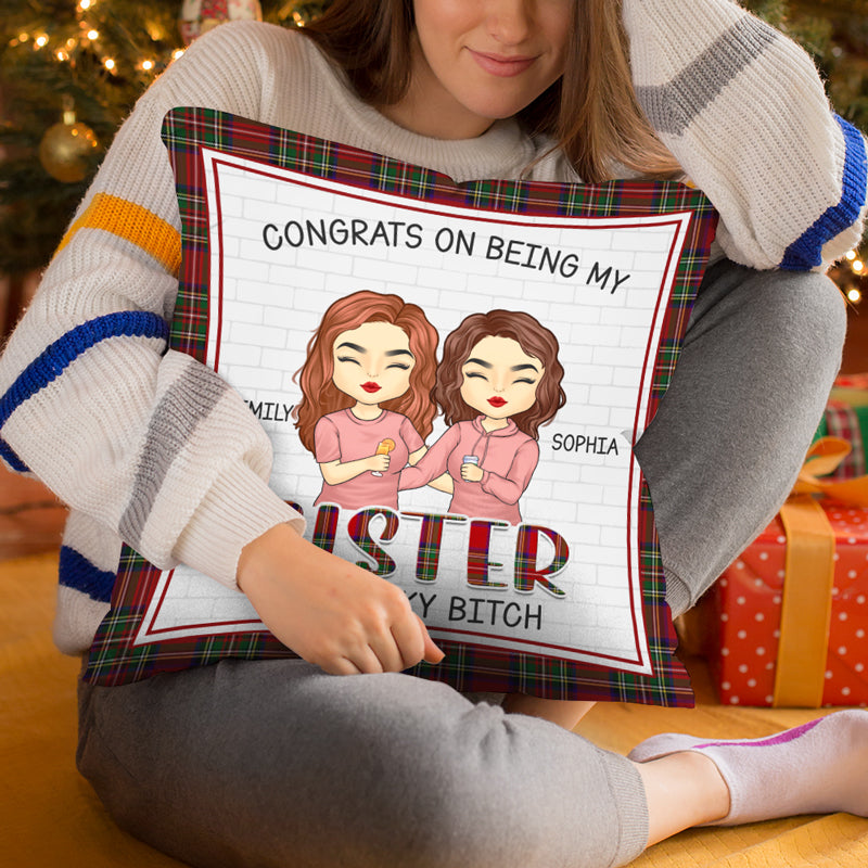 Félicitations pour être devenue ma sœur ! Coussin personnalisé pour la famille ! Cadeau pour frères et sœurs