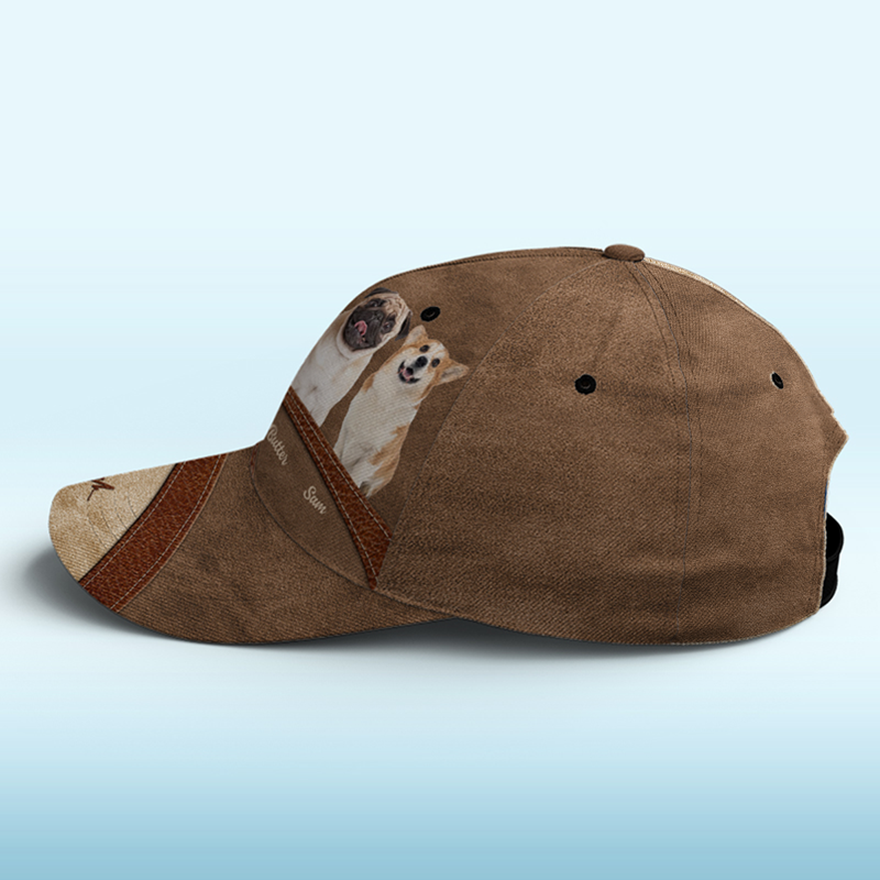 Photo personnalisée « La vie est meilleure avec de la fourrure » bleu bébé – Chapeau personnalisé pour chien et chat, casquette classique à imprimé intégral – Nouveauté, cadeau pour propriétaires et amoureux des animaux