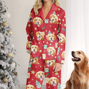 Pyjama photo personnalisé pour Noël ensemble - Pyjama photo personnalisé pour chien et chat - Cadeau de Noël pour propriétaires et amoureux des animaux