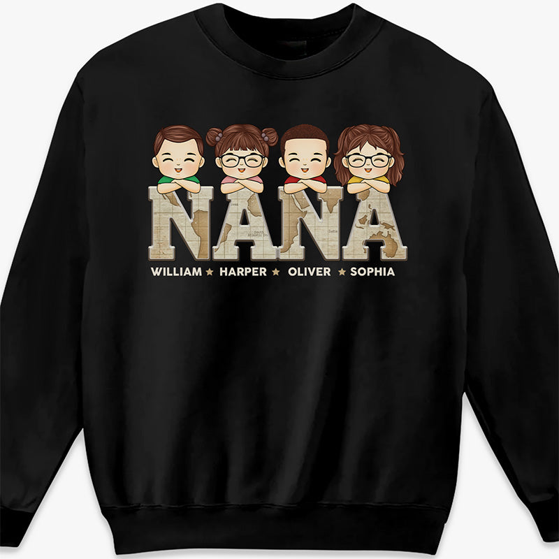 Une grand-mère chanceuse - T-shirt unisexe personnalisé, sweat à capuche, sweat-shirt - Cadeau d'anniversaire pour maman, grand-mère