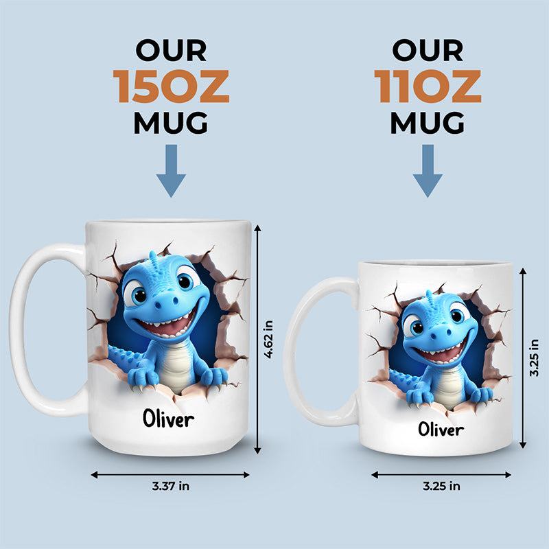 Mon Petit Dinosaure - Mug 3D personnalisé pour la famille - Cadeau de Noël pour les membres de la famille