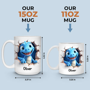 Mon Petit Dinosaure - Mug 3D personnalisé pour la famille - Cadeau de Noël pour les membres de la famille
