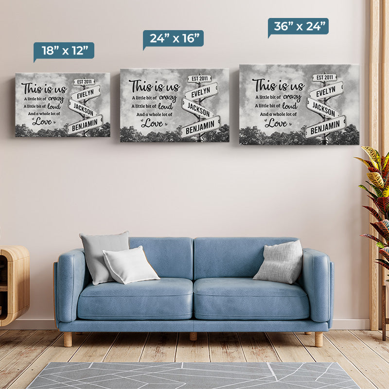 C'est nous, plein d'amour - Toile horizontale personnalisée pour la famille - Cadeau pour les membres de la famille
