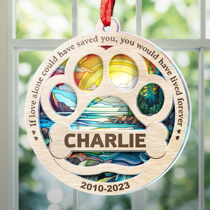 Plus à mes côtés, pour toujours dans mon cœur - Ornement attrape-soleil personnalisé commémoratif - Forme ronde en acrylique - Cadeau de condoléances pour les propriétaires d'animaux et les amoureux des animaux