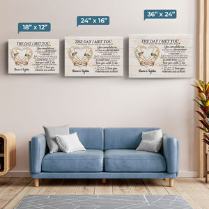 Tu me complète et fais de moi une meilleure personne - Toile horizontale personnalisée pour couple - Cadeau pour mari et femme, anniversaire, LGBTQ+